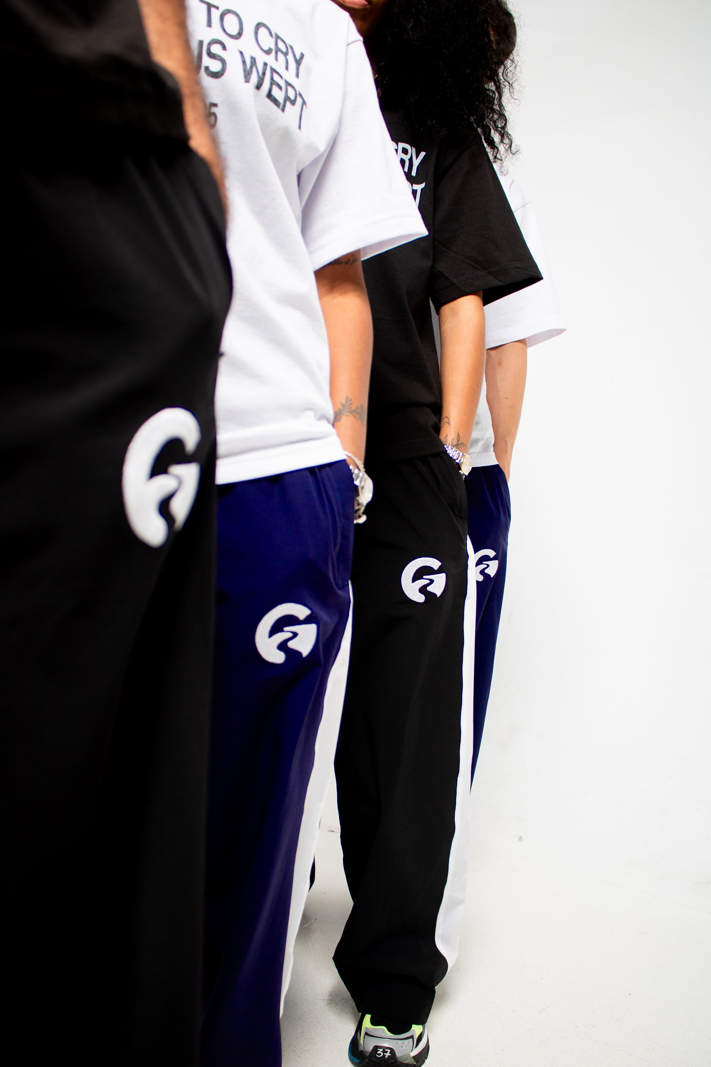 ESSENTIAL NYLON SWEATS-NAVY BLUE